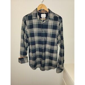 Denim & Flower Shirt Flannel  Plaid Size Medium Soft Denim And Flower Button Up